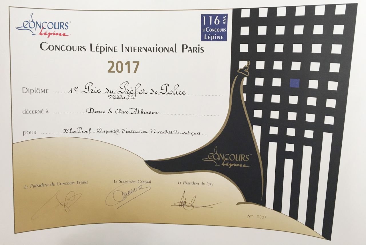 Concours Lepine 2017 certificate